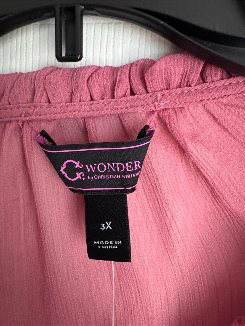 Pink Ruffle Bell-Sleeve Button Blouse - Picture 2 of 3